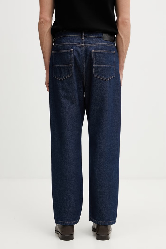 Odzież Maison Kitsuné jeansy straight męskie QM01101WD4026 granatowy