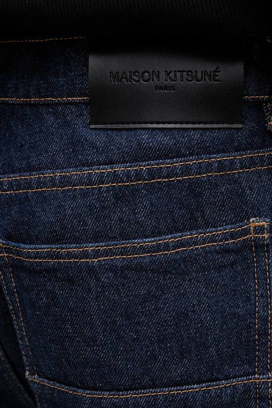 Maison Kitsuné jeansy straight męskie granatowy QM01101WD4026