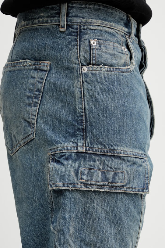 Rick Owens DRKSHDW Double Cargo jeansy relaxed fit męskie niebieski DU01F4361.DWB