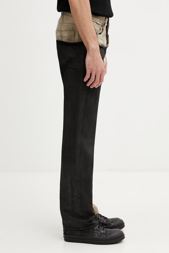 Rick Owens DRKSHDW Fog Cut jeansy regular męskie brązowy DU01F4397.COMW1A