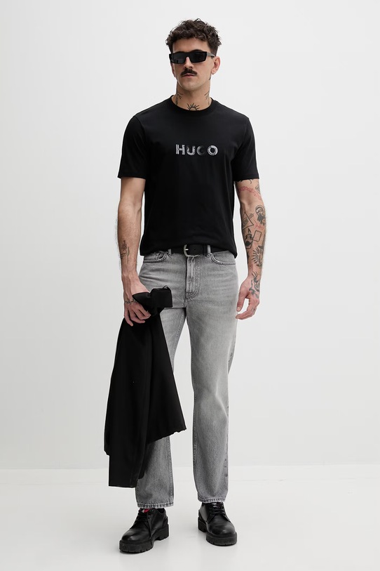 HUGO jeansy straight męskie 840 50556125 szary SS26