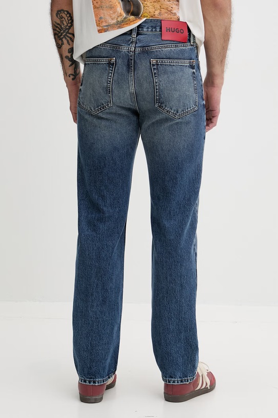 Odzież HUGO jeansy straight męskie 840 50556135 niebieski