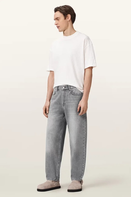 Odzież AllSaints jeansy barrel męskie CURVE M005ED szary