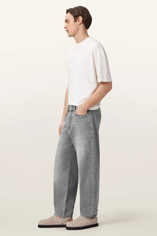 AllSaints jeansy barrel męskie CURVE szary M005ED