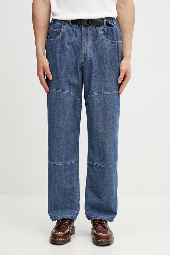 Gramicci JAPANESE CHAMBRAY DOUBLE KNEE jeansy loose męskie niebieski G6SM.P015.
