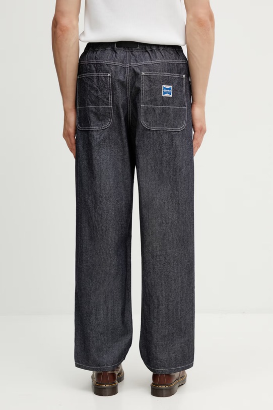 Odzież Gramicci JAPANESE CHAMBRAY DOUBLE KNEE jeansy luźne męskie G6SM.P015. granatowy