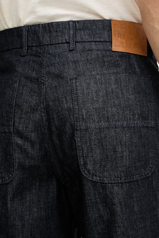 United Colors of Benetton nohavice rovné pánske s bavlnou tmavomodrá 42HKUE027