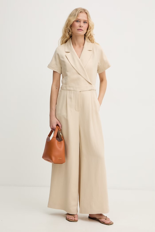 Weekend Max Mara Комбінезон на запах жіночий з льоном OBLATO 2615241012600 бежевий SS26