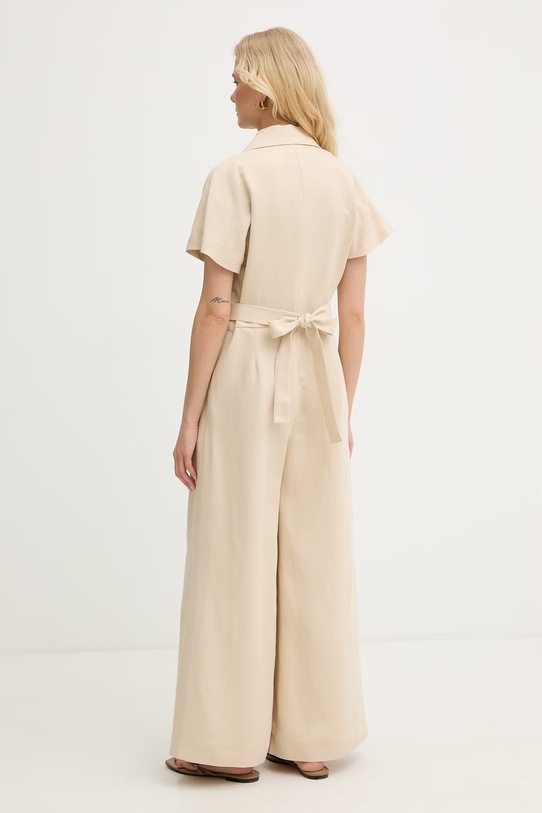 Одяг Weekend Max Mara Комбінезон на запах жіночий з льоном OBLATO 2615241012600 бежевий