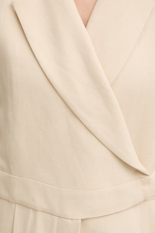Weekend Max Mara kombinezon kopertowy damski z lnem OBLATO 2615241012600 beżowy
