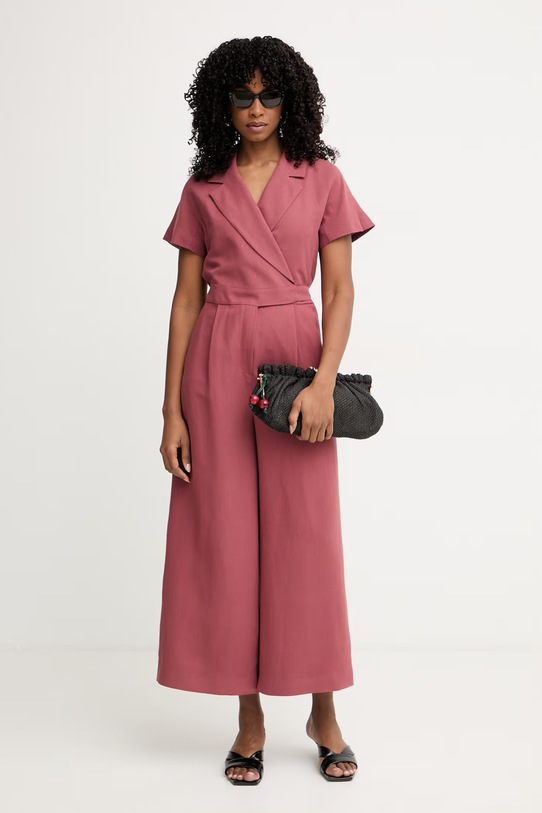 Weekend Max Mara Κρουαζέ Ολόσωμη Φόρμα γυναικεία με λινό OBLATO 2615241012600 μπορντό SS26