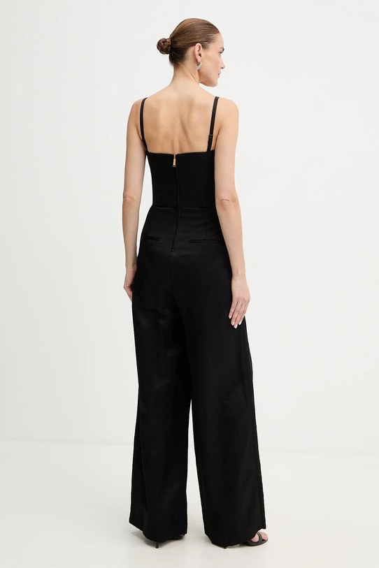 Odzież Karl Lagerfeld kombinezon z dodatkiem lnu TAILORED JUMPSUIT B1W13010 czarny