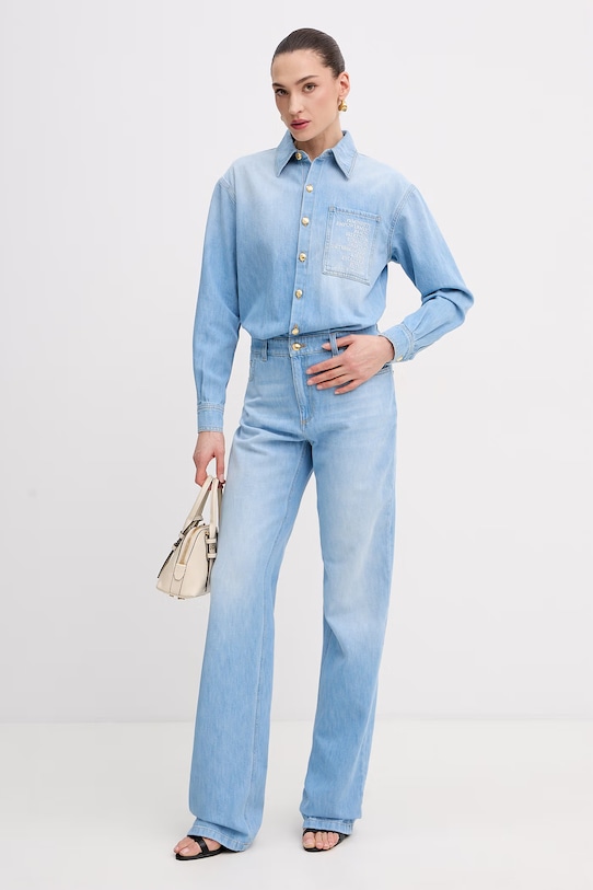 Elisabetta Franchi kombinezon damski jeansowy TJ44D61E2 niebieski SS26