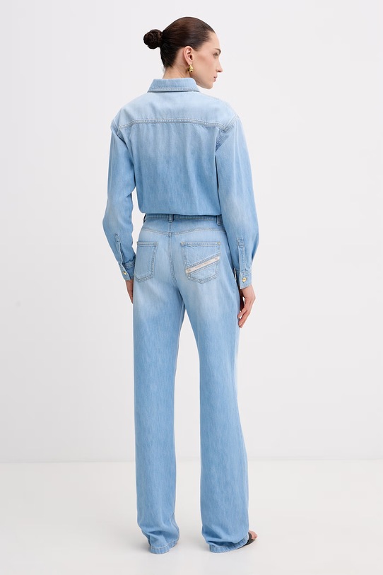 Odzież Elisabetta Franchi kombinezon damski jeansowy TJ44D61E2 niebieski