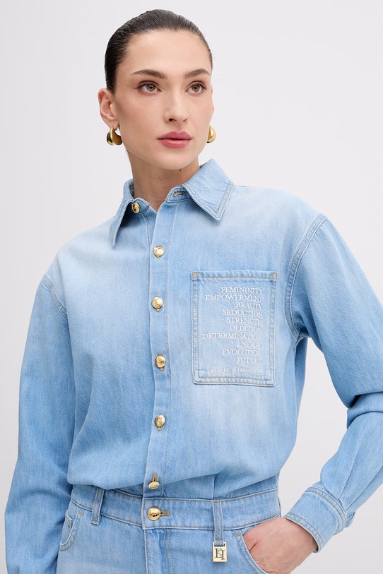 Elisabetta Franchi kombinezon damski jeansowy niebieski TJ44D61E2