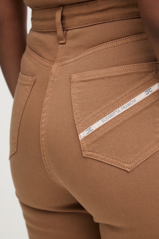 Elisabetta Franchi kombinezon damski bawełniany TJ45N61E2 brązowy