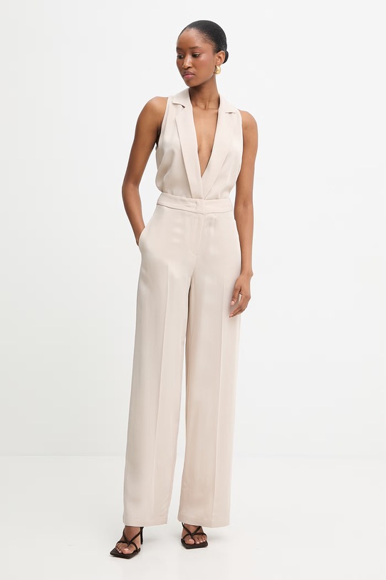 Simona Corsellini kombinezon tkanina beżowy P26CPTU00101