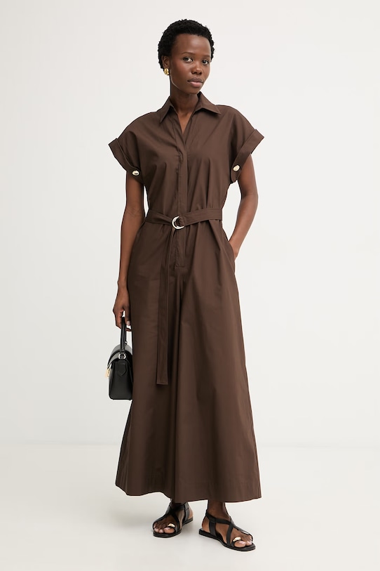 Simona Corsellini kombinezon damski bawełniany P26CPTUC0101 brązowy SS26