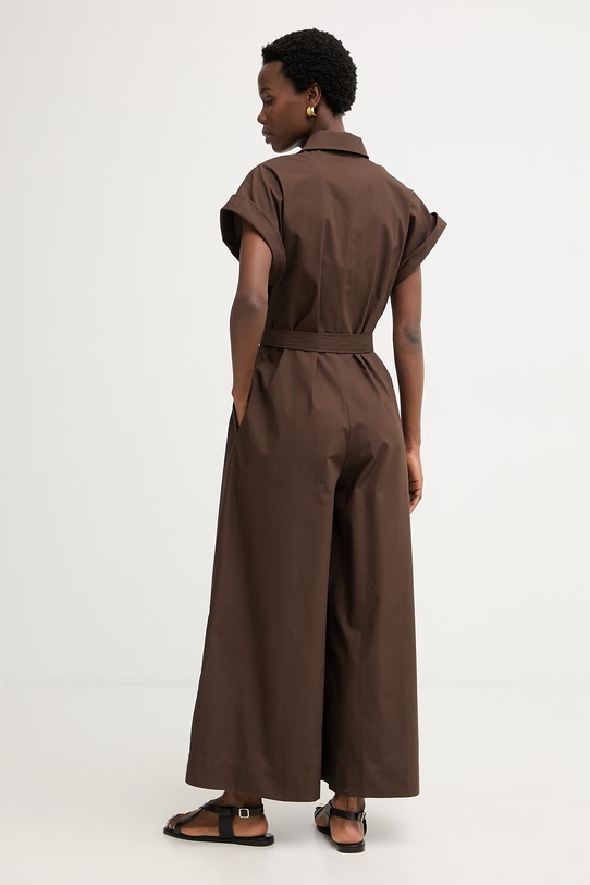 Odzież Simona Corsellini kombinezon damski bawełniany P26CPTUC0101 brązowy