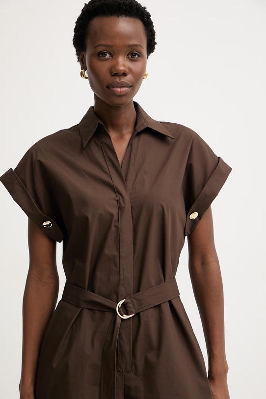 Simona Corsellini kombinezon damski bawełniany brązowy P26CPTUC0101