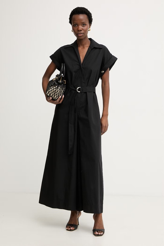 Simona Corsellini kombinezon damski bawełniany P26CPTUC0101 czarny SS26