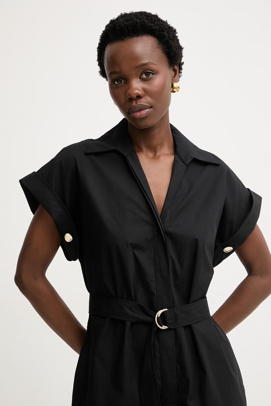 Simona Corsellini kombinezon damski bawełniany czarny P26CPTUC0101