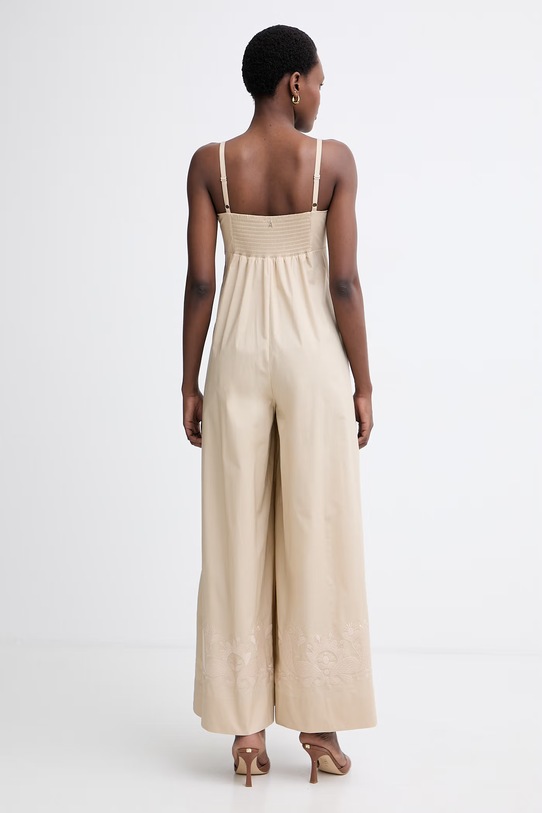 Oblačila Twinset kombinezon ženski bombažni z elastanom 261AT2044 bež