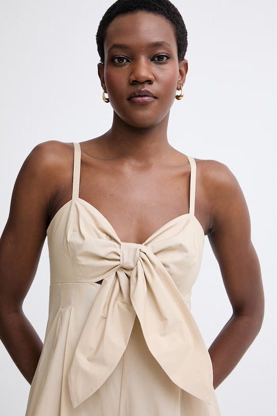 Twinset kombinezon ženski bombažni z elastanom bež 261AT2044