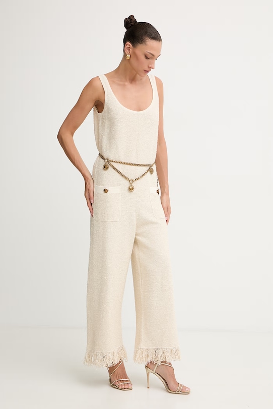 Elisabetta Franchi kombinezon damski KT70R62E2 beżowy SS26