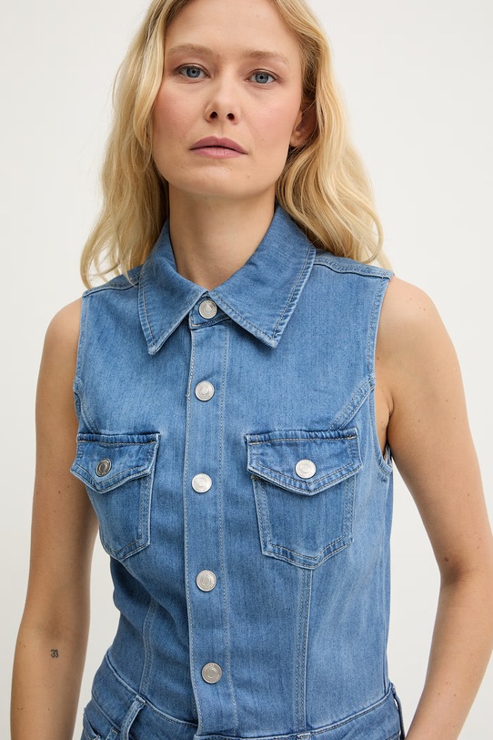 Guess kombinezon damski z wiskozy HARLO niebieski W6GK74.D0874