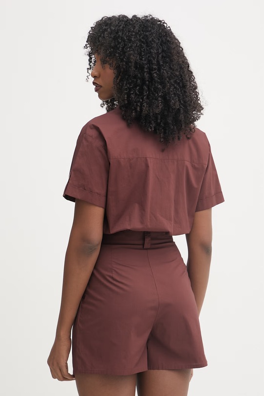 Odzież Patrizia Pepe kombinezon damski bawełniany 2T0095.A9B9 brązowy