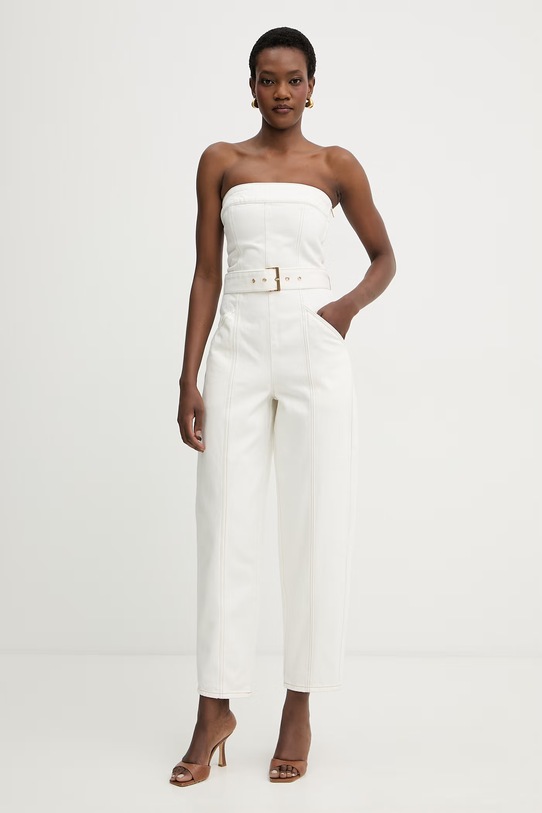 Armani Exchange kombinezon bez ramiączek damski jeansowy beżowy XW002255.AF21335