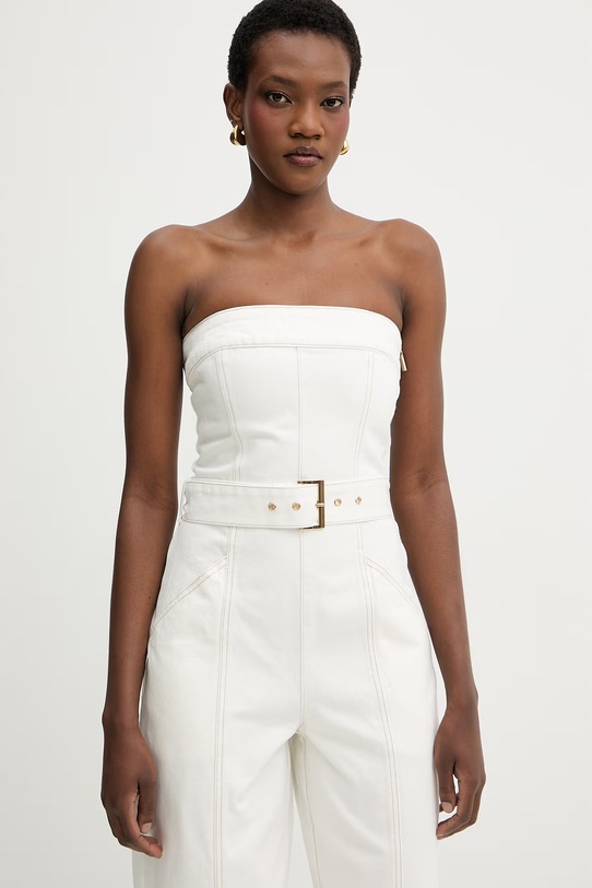 Armani Exchange kombinezon bez ramiączek damski jeansowy beżowy XW002255.AF21335