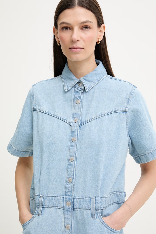 Levi's sukienka jeansowa SS LOGAN WESTERN niebieski 005I6