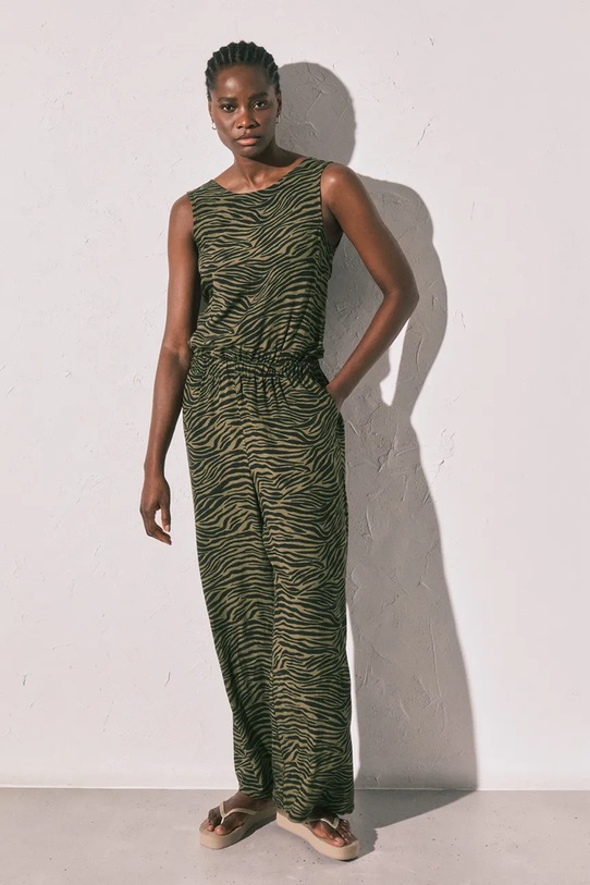 women'secret Kombinezon damski z wiskozą zielony 5543687