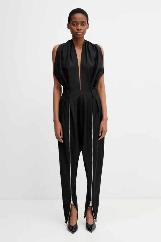 Coperni Sarouel гащеризон от вълна дамски черен COPCO21F1023