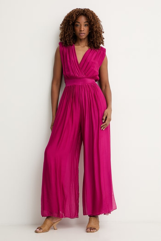 Haveone kombinezon damski z jedwabiem YFF.Q001 różowy SS26