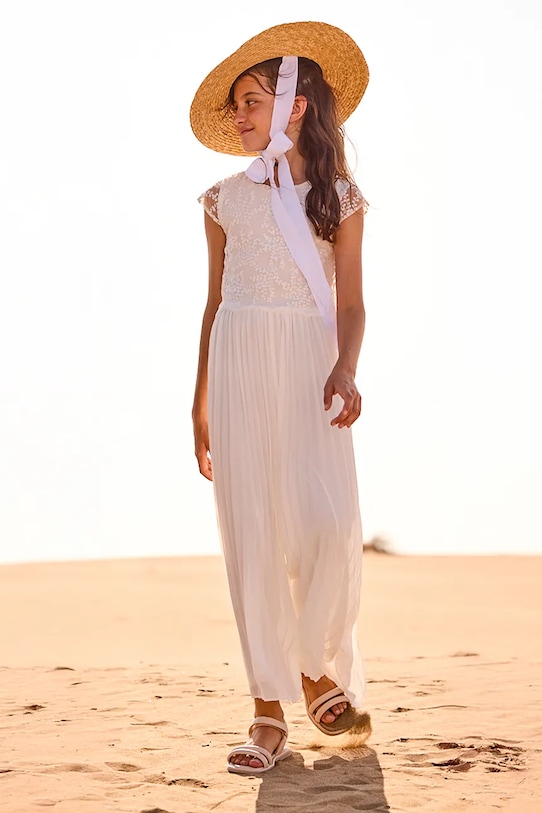 Mayoral kombinezon dziecięcy tkanina biały 6871.8A.Junior.PPY2