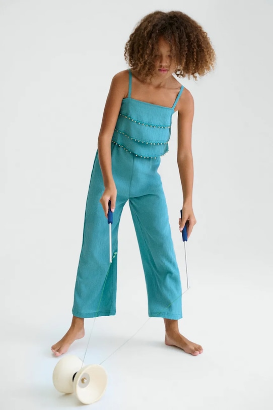 Mayoral kombinezon dziecięcy tkanina turkusowy 6873.8C.Junior.PPY2