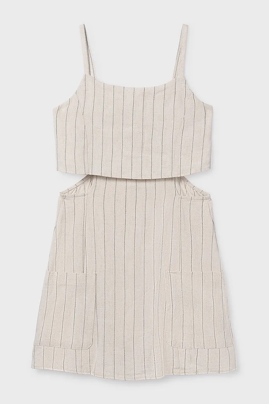 Mayoral kombinezon z domieszką lnu dziecięcy 6874.8D.Junior.PPY2 beżowy SS26