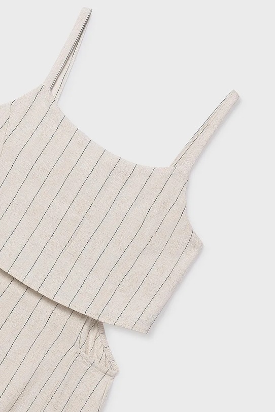 Mayoral kombinezon z domieszką lnu dziecięcy beżowy 6874.8D.Junior.PPY2