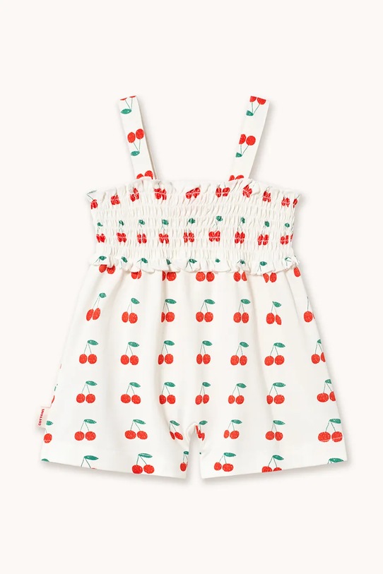 Tinycottons rampers bawełniany niemowlęcy CHERRIES ONE-PIECE SS26.021 biały SS26