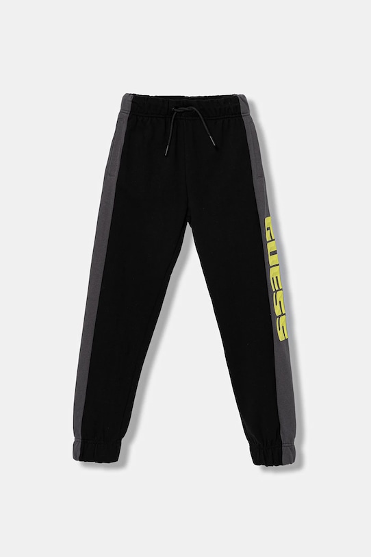 Guess spodnie dresowe bawełniane dziecięce nadruk czarny L6RB01.KA6R4.PPY2