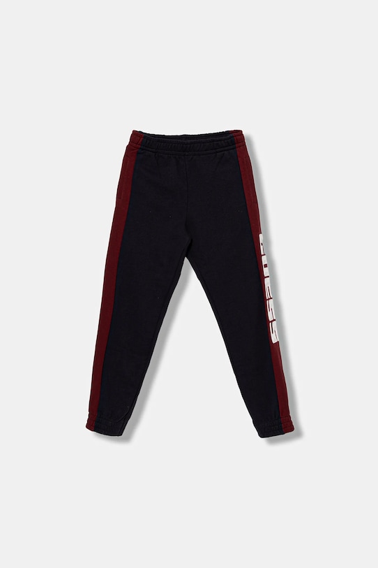 Guess spodnie dresowe bawełniane dziecięce aplikacja granatowy N6RB01.KA6R4.PPY2