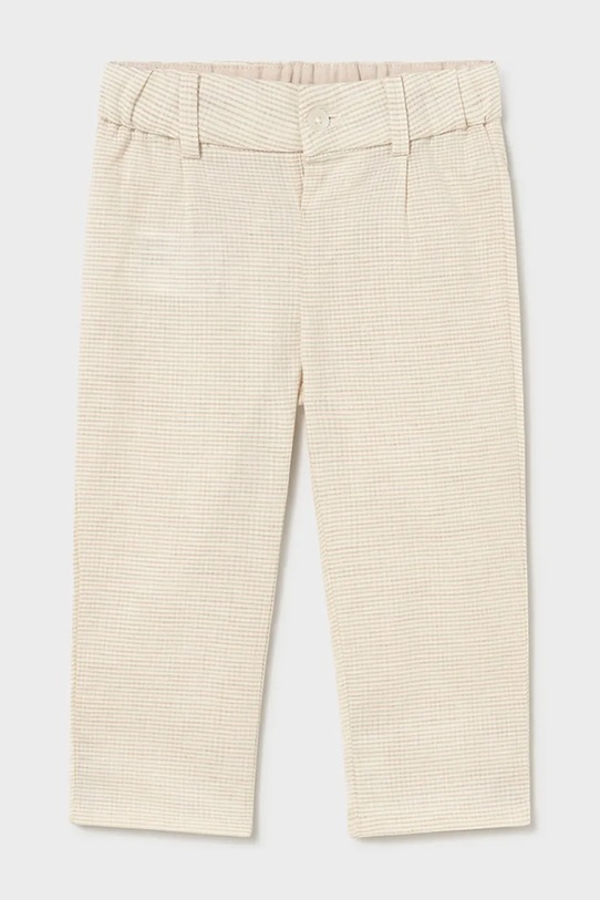 Mayoral spodnie z domieszką lnu dziecięce tkanina beżowy 1517.3B.Baby.PPY2