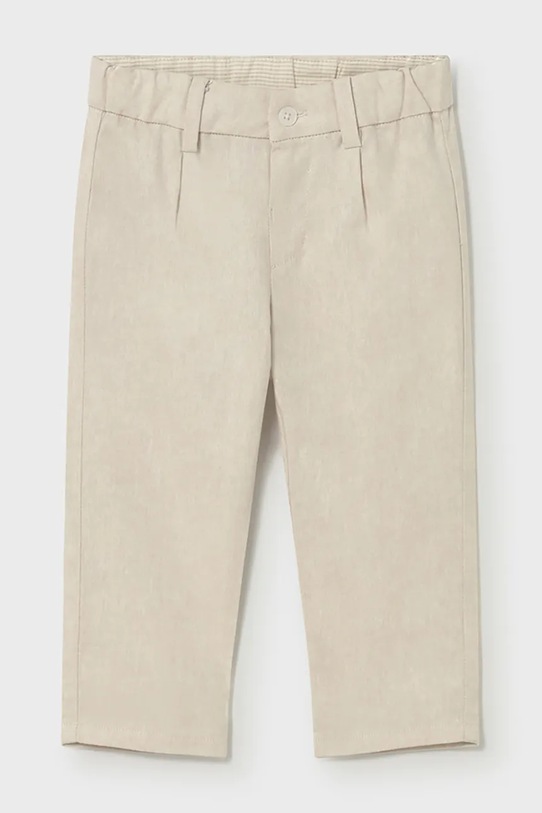 Mayoral spodnie z domieszką lnu dziecięce 1517.3B.Baby.PPY2 beżowy SS26