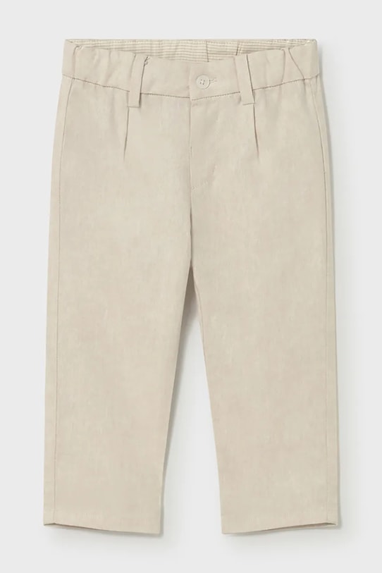 Mayoral spodnie z domieszką lnu dziecięce 1517.3B.Baby.PPY2 beżowy SS26