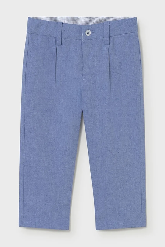 Mayoral spodnie z domieszką lnu dziecięce 1517.3B.Baby.PPY2 niebieski SS26