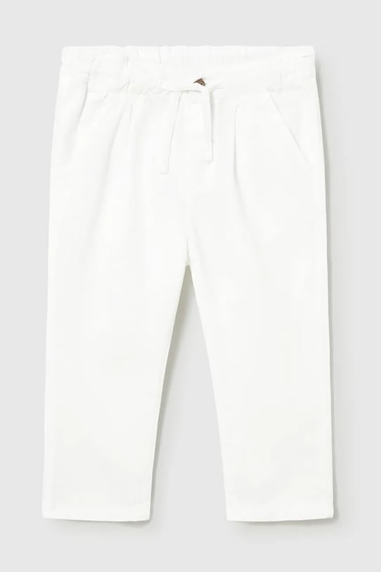 Mayoral pantaloni din amestec de in pentru bebe panza alb 1523.3C.Baby.PPY2