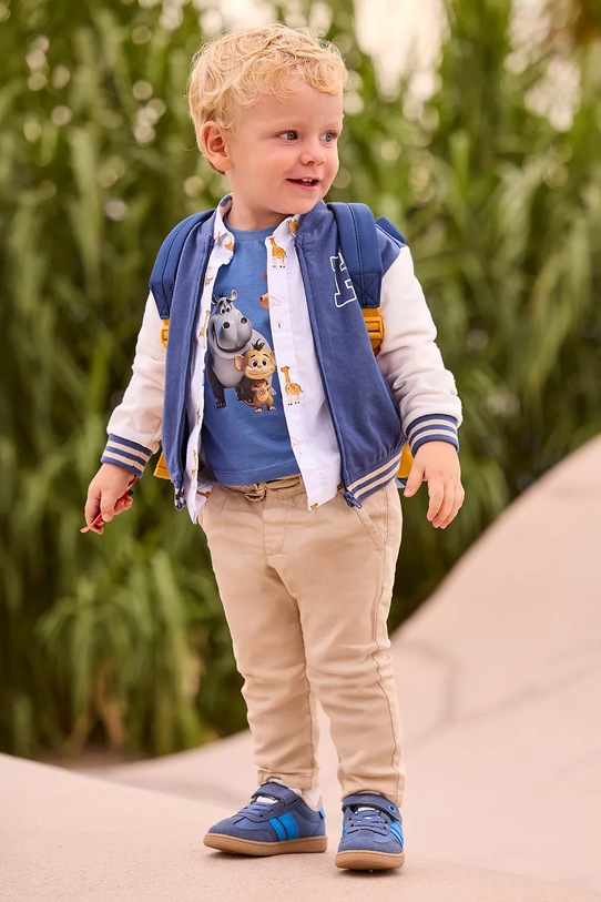 Mayoral spodnie z domieszką lnu niemowlęce tkanina beżowy 1523.3C.Baby.PPY2